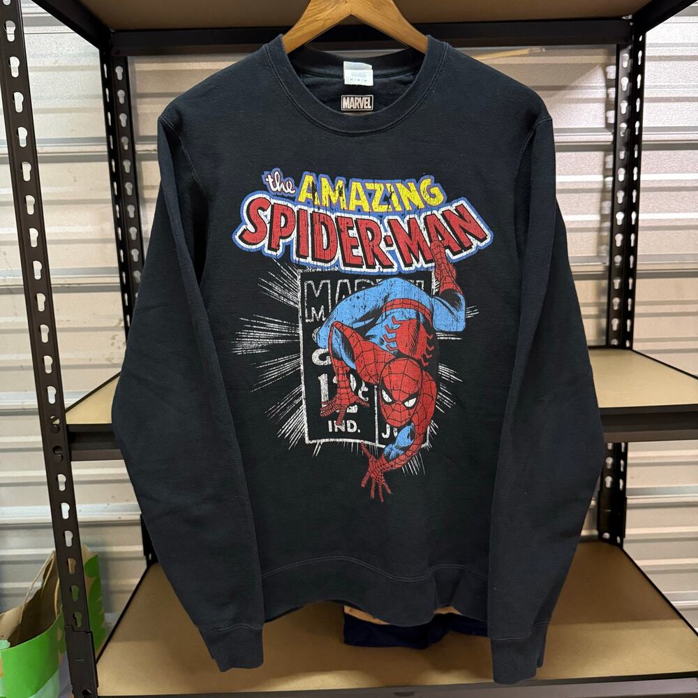 Marvel Amazing Spider-Man Crewneck Sweatshirt Size M Black